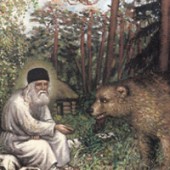 Serafim Sarovský a medveď